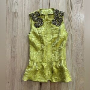 Vintage embroidered peplum vest
